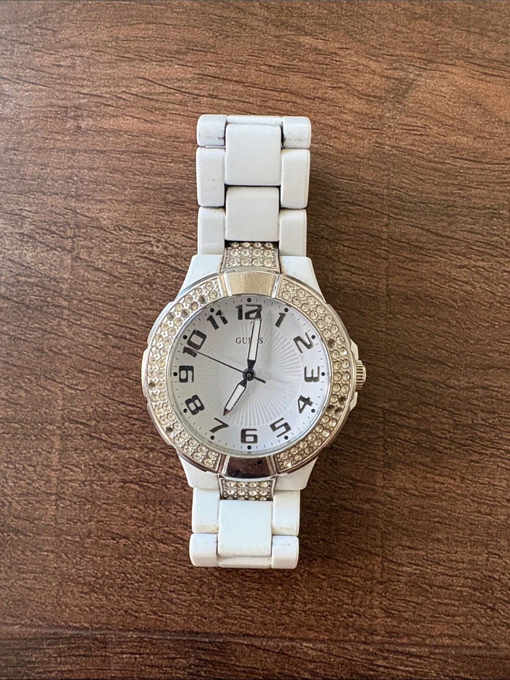 White and Silver Sparkle Guess Watch